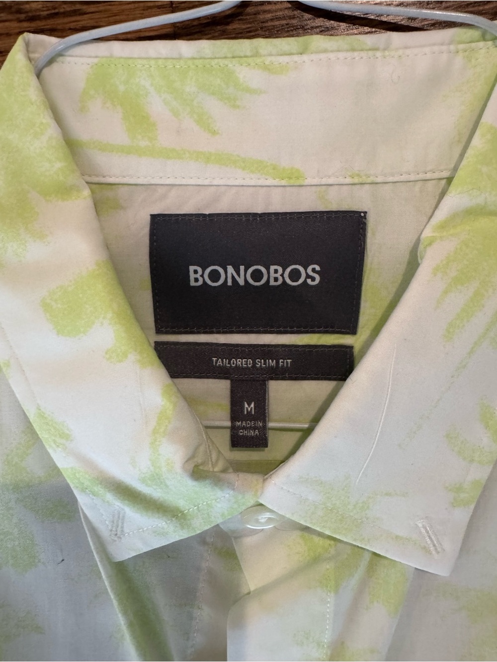 Bonobos Medium Tailored Slim Fit Palm Tree Short Sleeve Button Up Shirt